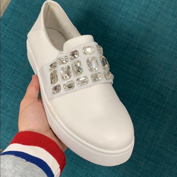 White jewel slip on sneaker - Picture 3 of 8